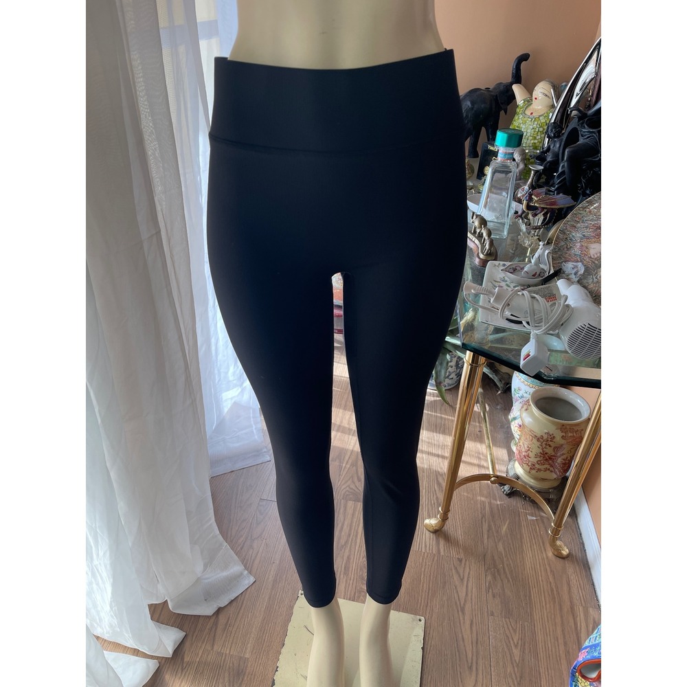 Bandier Ribbed High Waisted Leggings Black BND10189 Womens Large